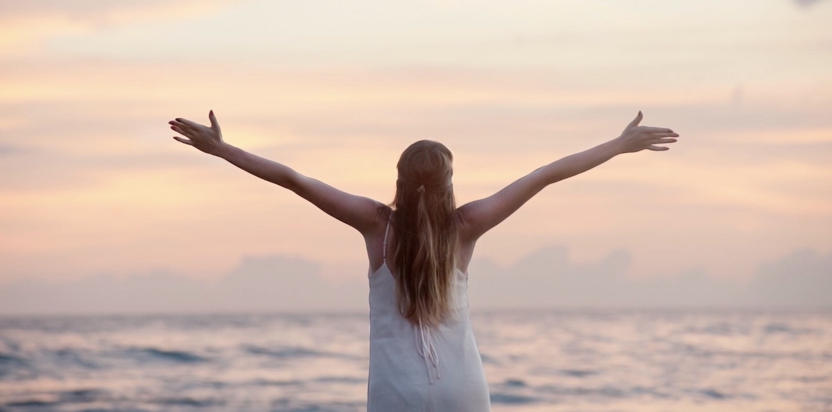 Woman happy outside